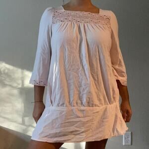 60s vintage Vanity Fair pastel pink babydoll mini dress nightgown boho coquette